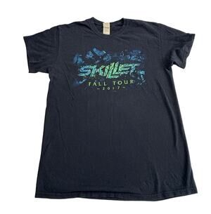 Skillet Christian Rock Band Tour T-Shirt Fall Tour 2017 Black Blue Mens Medium